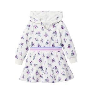 Janie And Jack Girls Floral Hooded Fleece Dress